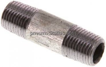 Rohrdoppelnippel R 1/8"-30mm, Stahlrohr ST 37 verzinkt