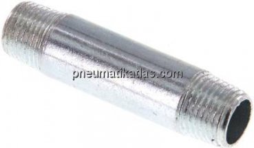 Rohrdoppelnippel R 1/8"-40mm, Stahlrohr ST 37 verzinkt