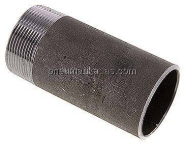 Anschweißnippel R 2"-120mm-60,3mm, ST 37, Stahl schwarz