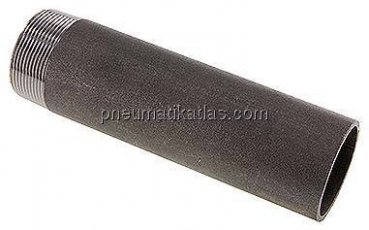 Anschweißnippel R 2"-200mm-60,3mm, ST 37, Stahl schwarz