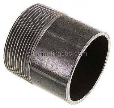 Anschweißnippel R 2"-60mm-60,3mm, ST 37, Stahl schwarz