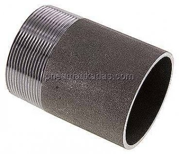 Anschweißnippel R 2-1/2"-100mm-76,1mm, ST 37, Stahl schwarz