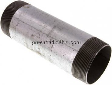 Rohrdoppelnippel R 2-1/2"-200mm, Stahlrohr ST 37 verzinkt