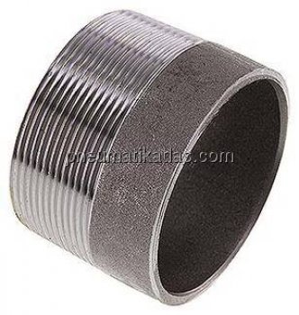 Anschweißnippel R 2-1/2"-50mm-76,1mm, ST 37, Stahl schwarz