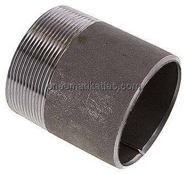 Anschweißnippel R 2-1/2"-80mm-76,1mm, ST 37, Stahl schwarz
