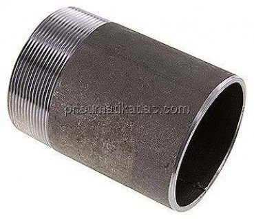 Anschweißnippel R 3"-120mm-88,9mm, ST 37, Stahl schwarz