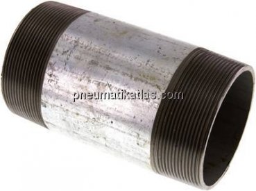 Rohrdoppelnippel R 3"-150mm, Stahlrohr ST 37 verzinkt