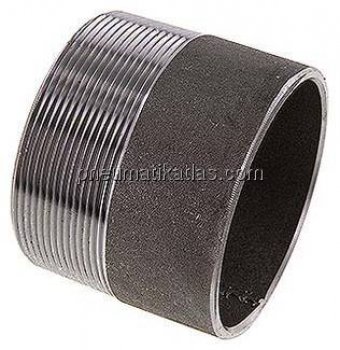 Anschweißnippel R 3"-70mm-88,9mm, ST 37, Stahl schwarz