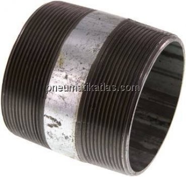 Rohrdoppelnippel R 3"-80mm, Stahlrohr ST 37 verzinkt