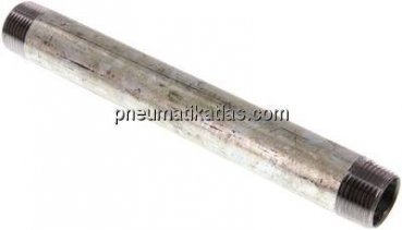 Rohrdoppelnippel R 3/4"-200mm, Stahlrohr ST 37 verzinkt