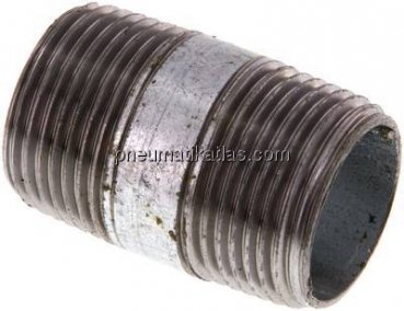 Rohrdoppelnippel R 3/4"-40mm, Stahlrohr ST 37 verzinkt