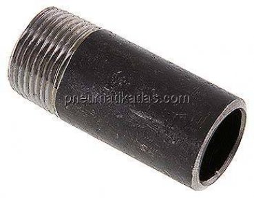 Anschweißnippel R 3/4"-60mm-26,9mm, ST 37, Stahl schwarz