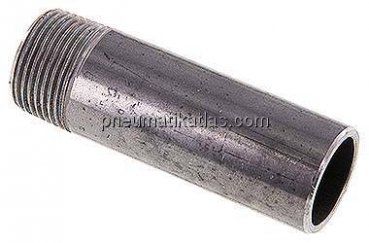 Anschweißnippel R 3/4"-80mm-26,9mm, ST 37, Stahl schwarz