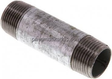 Rohrdoppelnippel R 3/4"-80mm, Stahlrohr ST 37 verzinkt