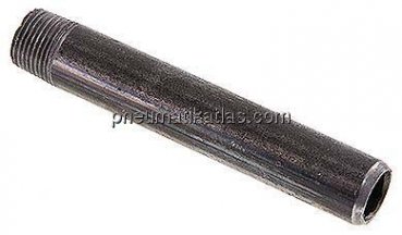Anschweißnippel R 3/8"-100mm-17,2mm, ST 37, Stahl schwarz