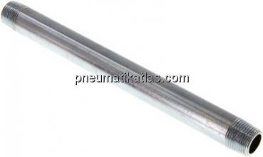 Rohrdoppelnippel R 3/8"-180mm, Stahlrohr ST 37 verzinkt