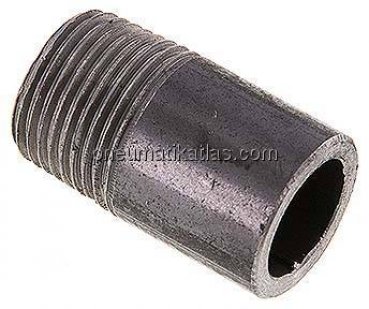 Anschweißnippel R 3/8"-30mm-17,2mm, ST 37, Stahl schwarz