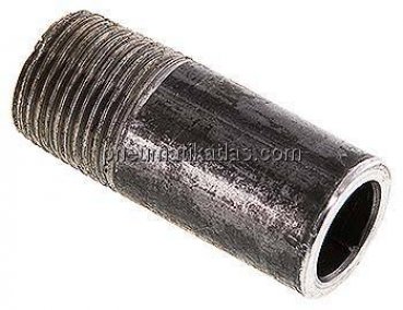 Anschweißnippel R 3/8"-40mm-17,2mm, ST 37, Stahl schwarz