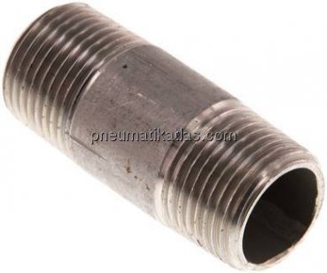 Rohrdoppelnippel R 3/8"-40mm, 1.4571