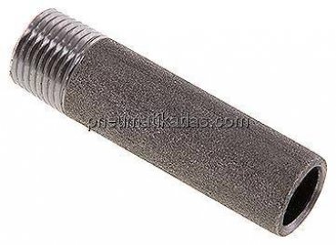 Anschweißnippel R 3/8"-60mm-17,2mm, ST 37, Stahl schwarz