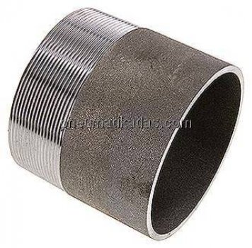 Anschweißnippel R 4"-100mm-114,3mm, ST 37, Stahl schwarz
