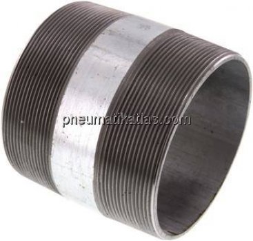 Rohrdoppelnippel R 4"-100mm, Stahlrohr ST 37 verzinkt