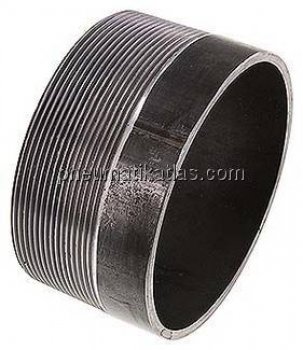 Anschweißnippel R 4"-60mm-114,3mm, ST 37, Stahl schwarz