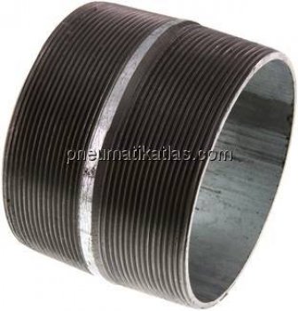 Rohrdoppelnippel R 4"-80mm, Stahlrohr ST 37 verzinkt