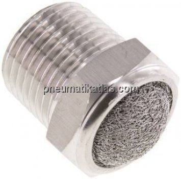 Schalldämpfer NPT 1/2", Drahtgewebe, 1.4305
