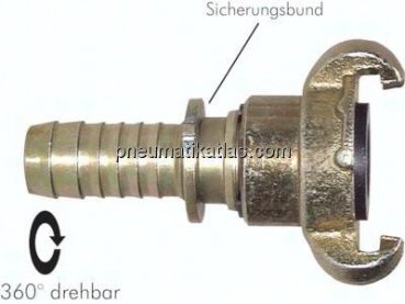 Kompressorkupplung 19 (3/4") mm Schlauch, drehbar, S-Bund