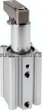 Schwenkspanner / Klemmzylinder Ø 16 mm, Klemmhub 10mm linksschwenkend (schwenkt beim Klemmen gegen d
