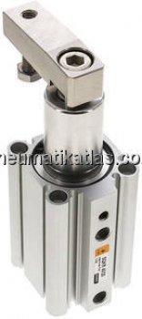 Schwenkspanner / Klemmzylinder Ø 40 mm, Klemmhub 20mm rechtsschwenkend (schwenkt beim Klemmen im Uhr