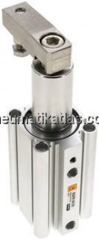 Schwenkspanner / Klemmzylinder Ø 40 mm, Klemmhub 30mm rechtsschwenkend (schwenkt beim Klemmen im Uhr