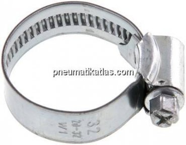 12mm Schlauchschelle 20 - 32mm, Stahl verzinkt (W1) (IDEAL)