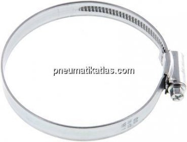 12mm Schlauchschelle 70 - 90mm, Stahl verzinkt (W1) (IDEAL)