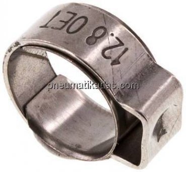 1-Ohr-Schlauchschelle 10,3 - 12,3mm, Edelstahl