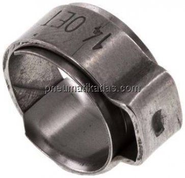 1-Ohr-Schlauchschelle 11,3 - 13,3mm, Edelstahl