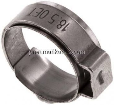 1-Ohr-Schlauchschelle 15,6 - 17,8mm, Edelstahl