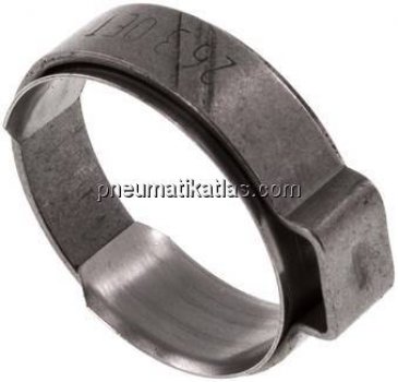 1-Ohr-Schlauchschelle 23 - 25,6mm, Edelstahl