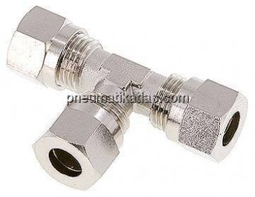 T-Schneidringverschraubung 10 L (M16x1,5), Messing vernickelt