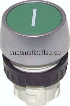 Betätigeraufsatz 22mm, Drucktaster (grün mit weißem Strich)