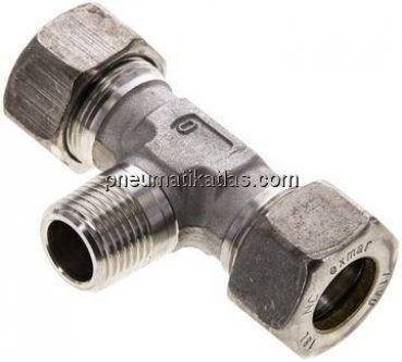 T-Schneidringverschraubung R 1/2"-18 L (M26x1,5), Klemmring 1.4571 (NC)