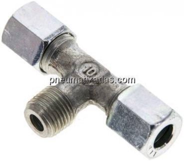 T-Schneidringverschraubung R 1/8"-6 LL (M10x1), Stahl verzinkt