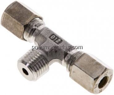 T-Schneidringverschraubung R 1/4"-6 L (M12x1,5), Klemmring 1.4571 (NC)