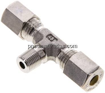 T-Schneidringverschraubung R 1/8"-6 L (M12x1,5), Klemmring 1.4571 (NC)