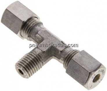 T-Schneidringverschraubung M 12x1,5 (konisch)-6 S (M14x1,5), Klemmring 1.4571 (NC)