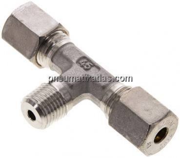 T-Schneidringverschraubung R 1/4"-6 S (M14x1,5), Klemmring 1.4571 (NC)