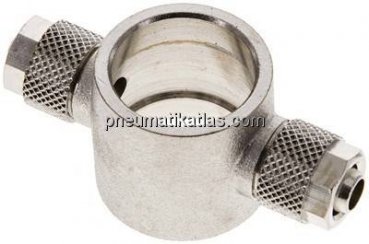 Verschraubung, T-Ringstück G 1/2"-8x6mm, Messing vernickelt