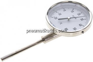 Bimetallthermometer, senkrecht D100/0 bis +80°C/160mm