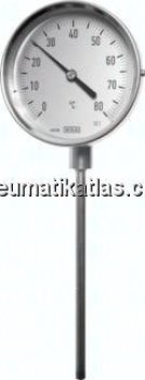 Bimetallthermometer, senkrecht D100/0 bis +120°C/63mm